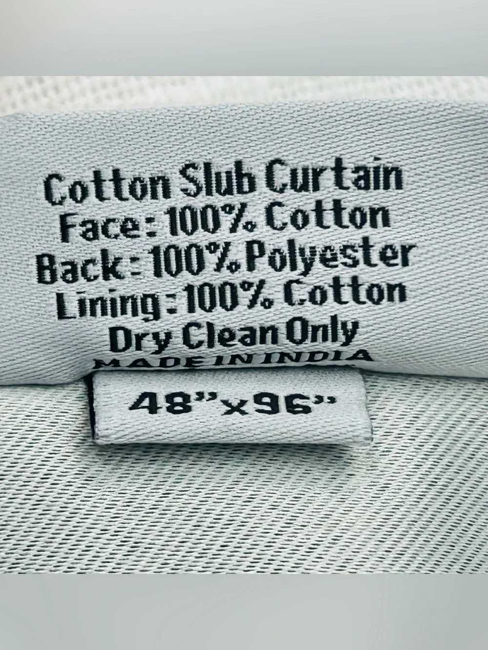 NWT QUINCE Set Of 2 48x96 Cotton Slub Room Darkening Curtains White 9946